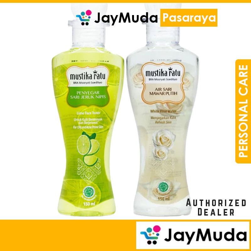 Mustika Ratu Air Sari Mawar Putih White Rose Water 150ml Penyegar Sari Jeruk Nipis Lemon Toner