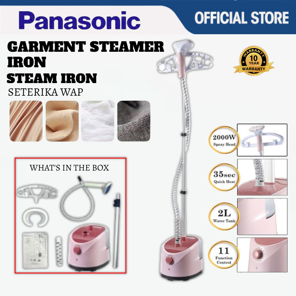 PANASONIC Garment Steamer Iron Portable Garment Steamer Stainless Steel Nozzle Steam iron 2L Seterika Wap ?