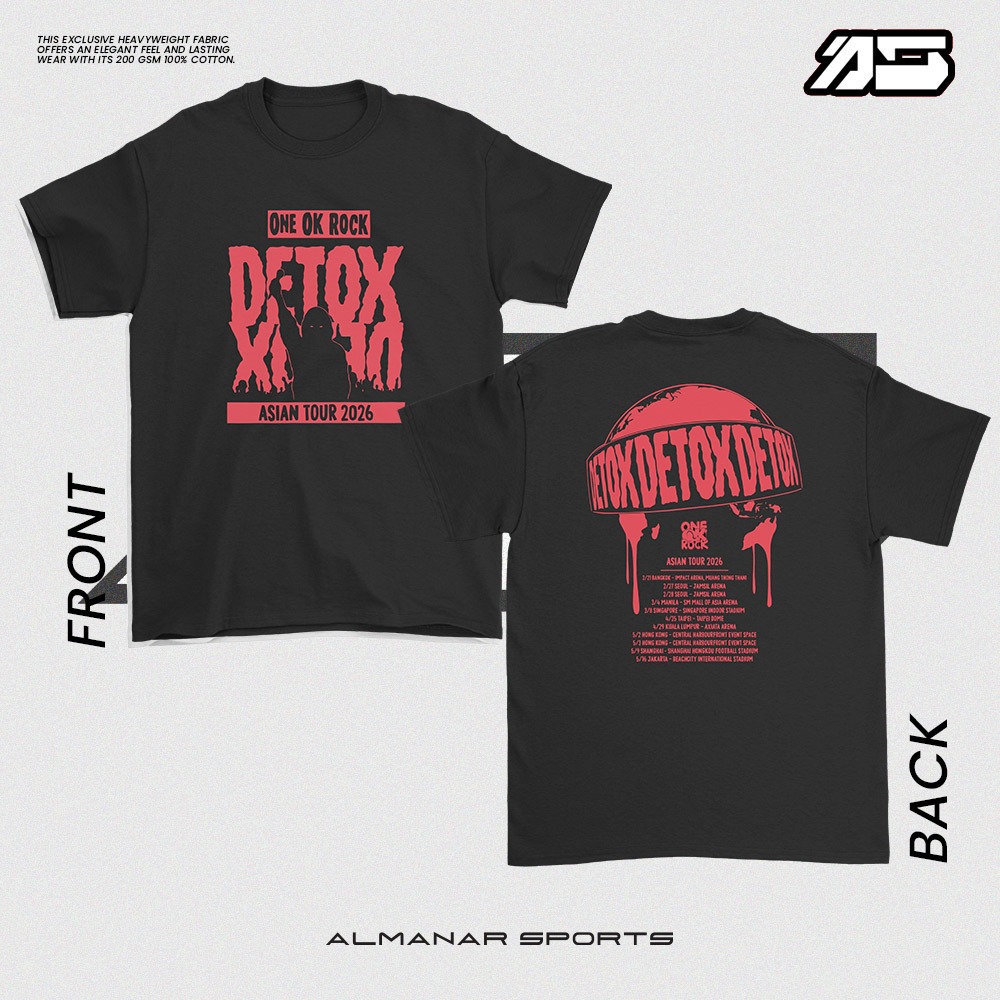 ONE OK ROCK LUXURY DISEASE T-Shirt OOR oor OOR DETOX ASIA TOUR 100% cotton Premium Quality 200gsm
