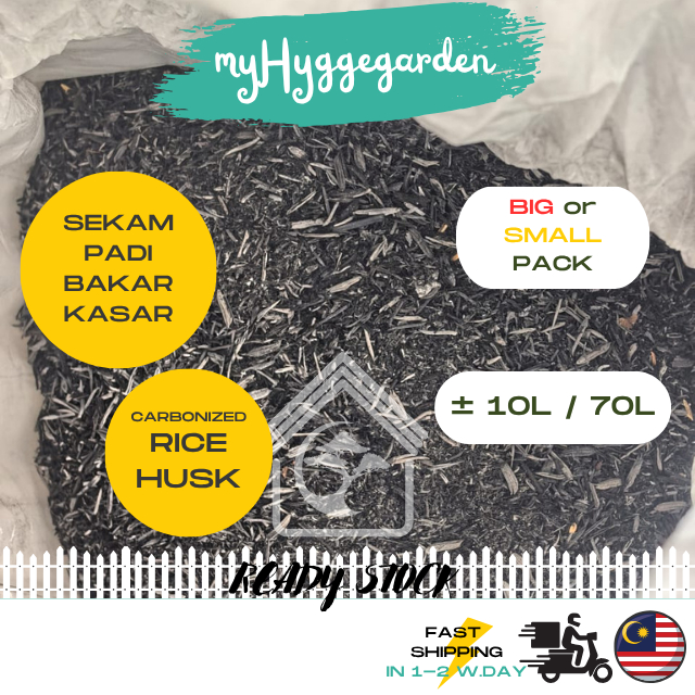 [± 70L/Guni] Brunt Paddy Rice Husk Farming Gardening Soil Use / Sekam Padi Bakar Kasar Kebun Tanaman 稻灰种植专用