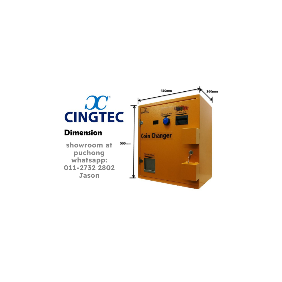 Coin / Token Changer CC-101 (Wall mounted front door type) Cingtec mesin tukar token- pintu depan2