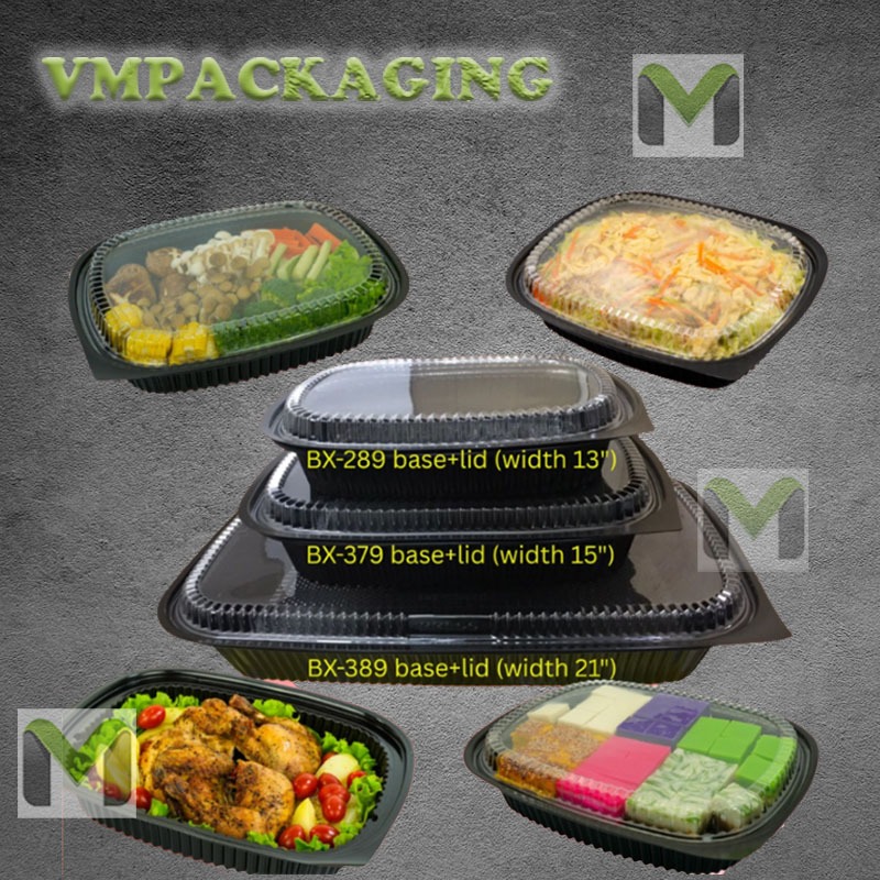 BENXON BX289 - CATERING PLATTER / PLASTIC TRAY / BEKAS BIHUN MEE NASI / BEKAS WESTERN / BLACK CONTAINER