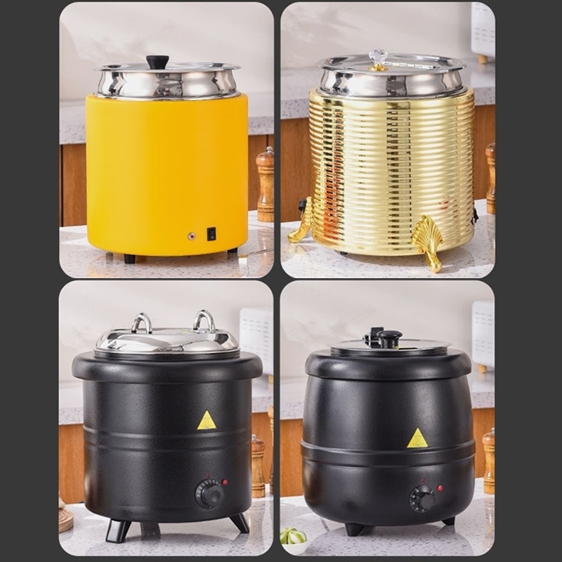 304 Stainless Steel Electric Soup Kettle, 10~13L, Commercial Soup Warmer, Food Heating Pot for Restaurants & Catering