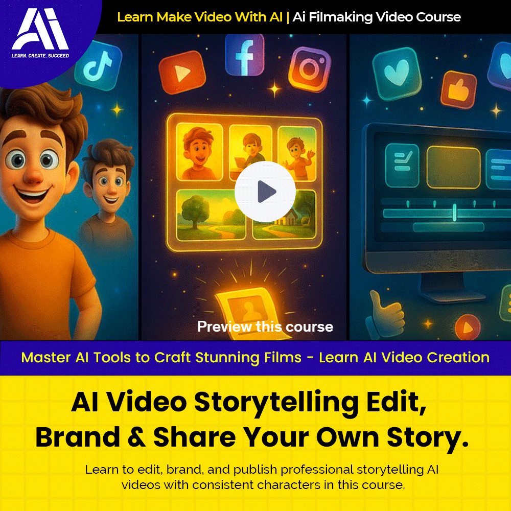 Video Course - AI Video Storytelling Edit, Brand & Share Your Own Story |  Ai Make Video | Make Video With AI