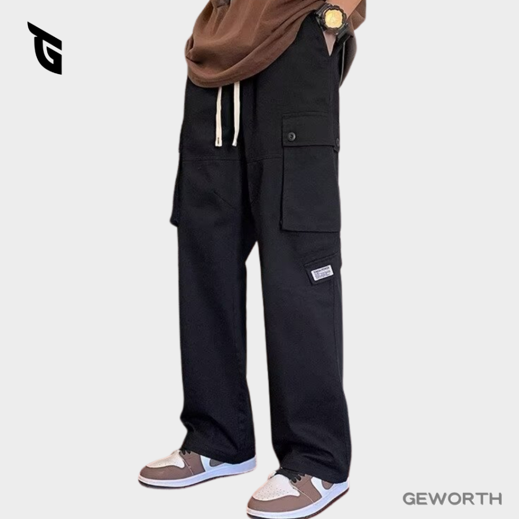 GEWORTH Men Cargo Pants Cutting Straight Cut Seluar Kerja Lelaki Tactical Six Pocket Working Cargo Pant