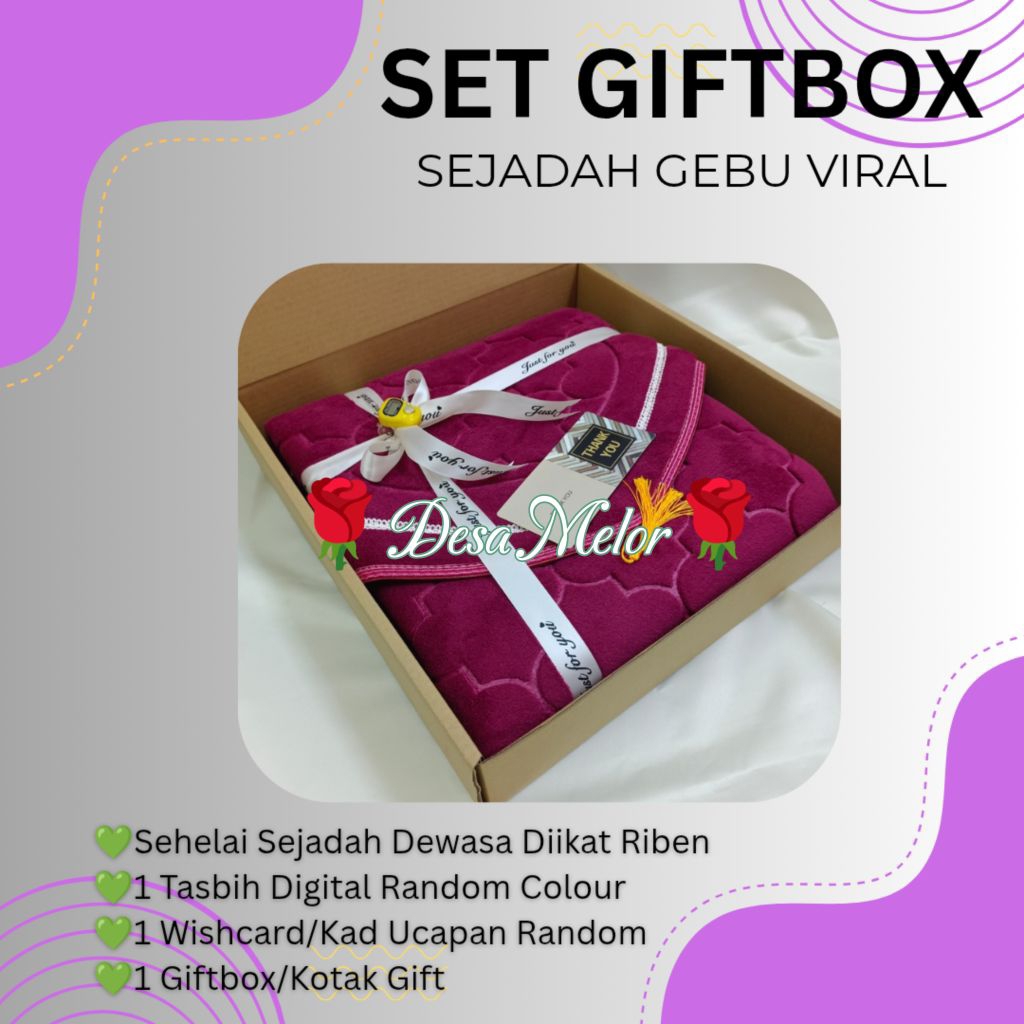 SEJADAH GEBU BOX FREE GIFT CARD & TASBIH DIGITAL