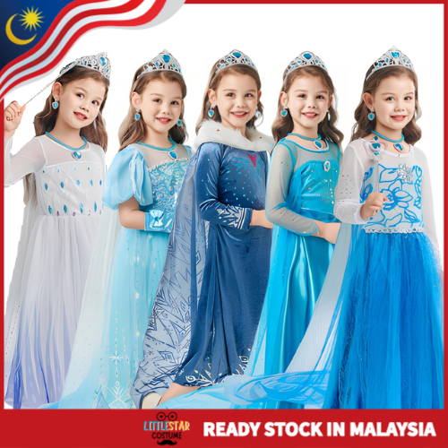 Frozen Elsa & Anna Movie Character Princess Dress for Girls – Fairy Tale Cosplay Costume for Halloween & Party