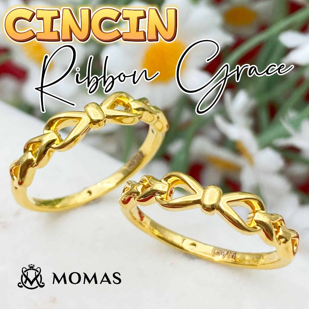 Cincin Ribbon Grace Emas 916 Original Cincin Emas 916 Tulen Cincin Bajet Emas 916 Cincin Murah Emas Original