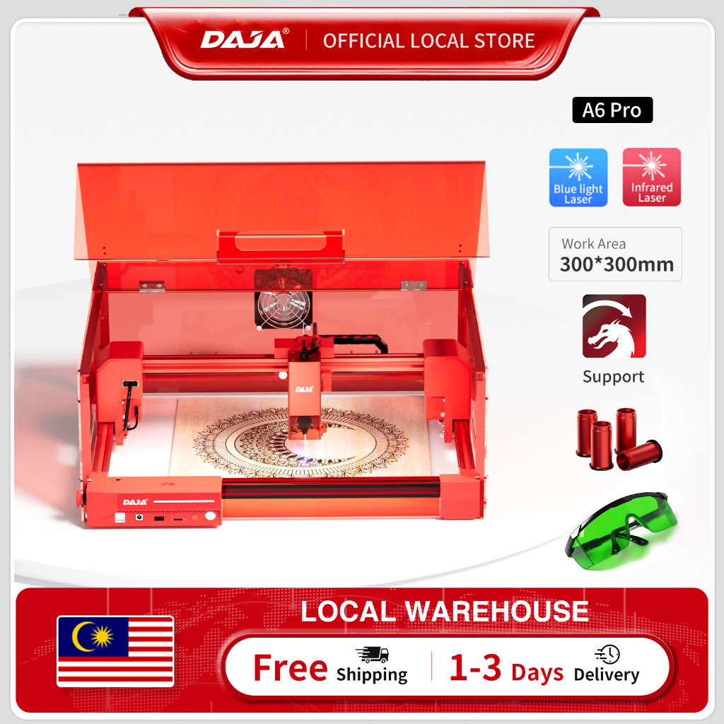 DAJA A6pro Laser Engraving Machine / DIY / Metal Engraving Printer / Wood, Acrylic, Stainless Steel, Plastic, Bamboo and