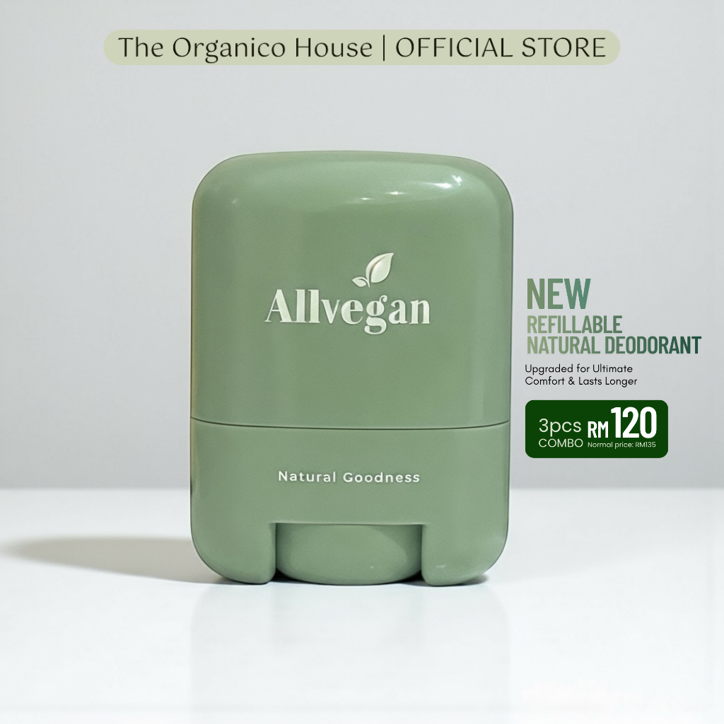 [NEW] ALLVEGAN Refillable Natural Deodorant Stick - Case & Refill Included (Ready to use)