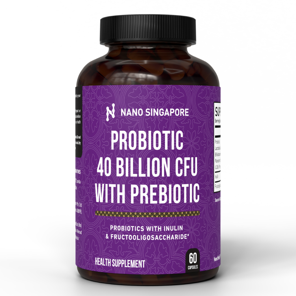 Nano Singapore Probiotics 40 Billion CFU (60 Capsules) | Gut Health, Digestion & Bloating Relief