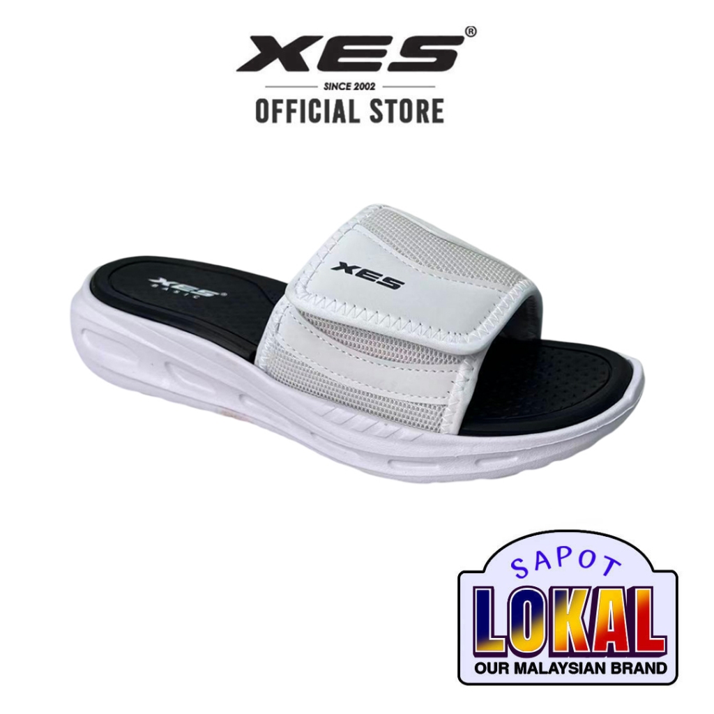 XES BSMCFL81 Men Slip On Sandals ( White / Navy)