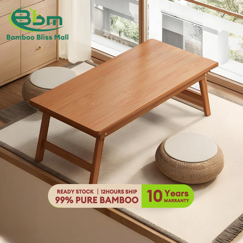 BBM Bamboo Foldable Table Meja Lipat 60-80CM Study Table Computer Stand Bed Table 折叠桌