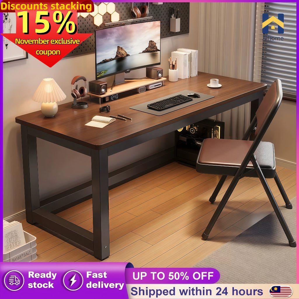 Office Table Meja Belajar Home Computer Desk Student Writing Desk Morden Workstation Study Table Meja Office 电脑桌/桌子