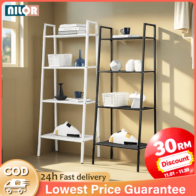 4 Tier Multipurpose Storage Shelf Shelves Rack Rak Besi Rak Buku Murah Book Shelf Home Office Serbaguna Rak 置物架/书架