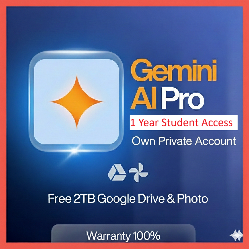 Gemini Pro AI  | Private Own Account | Google Drive 5TB  Free Share to 5 Gmail