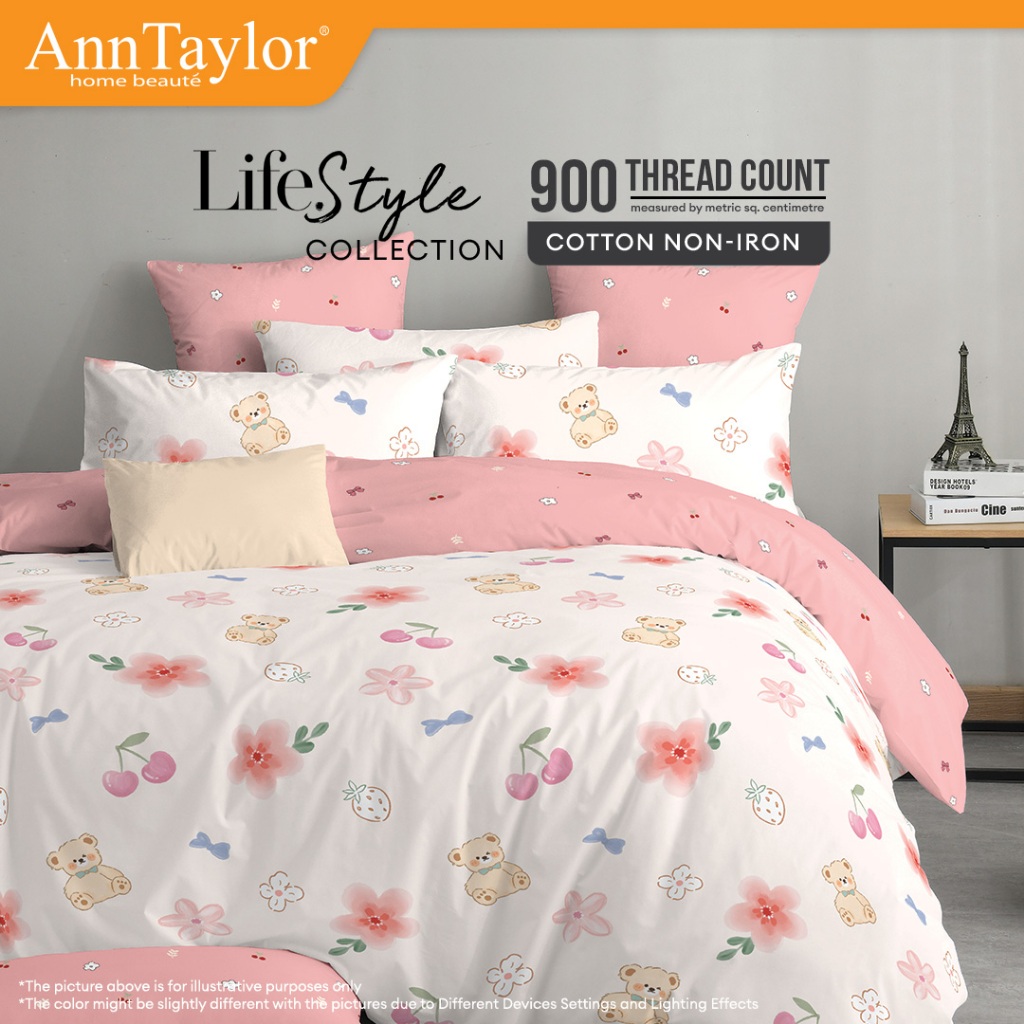 Ann Taylor Life.Style Fitted Bedsheet Set | 900TC, Cotton Non-Iron, EasyCare (Single / Queen / King)