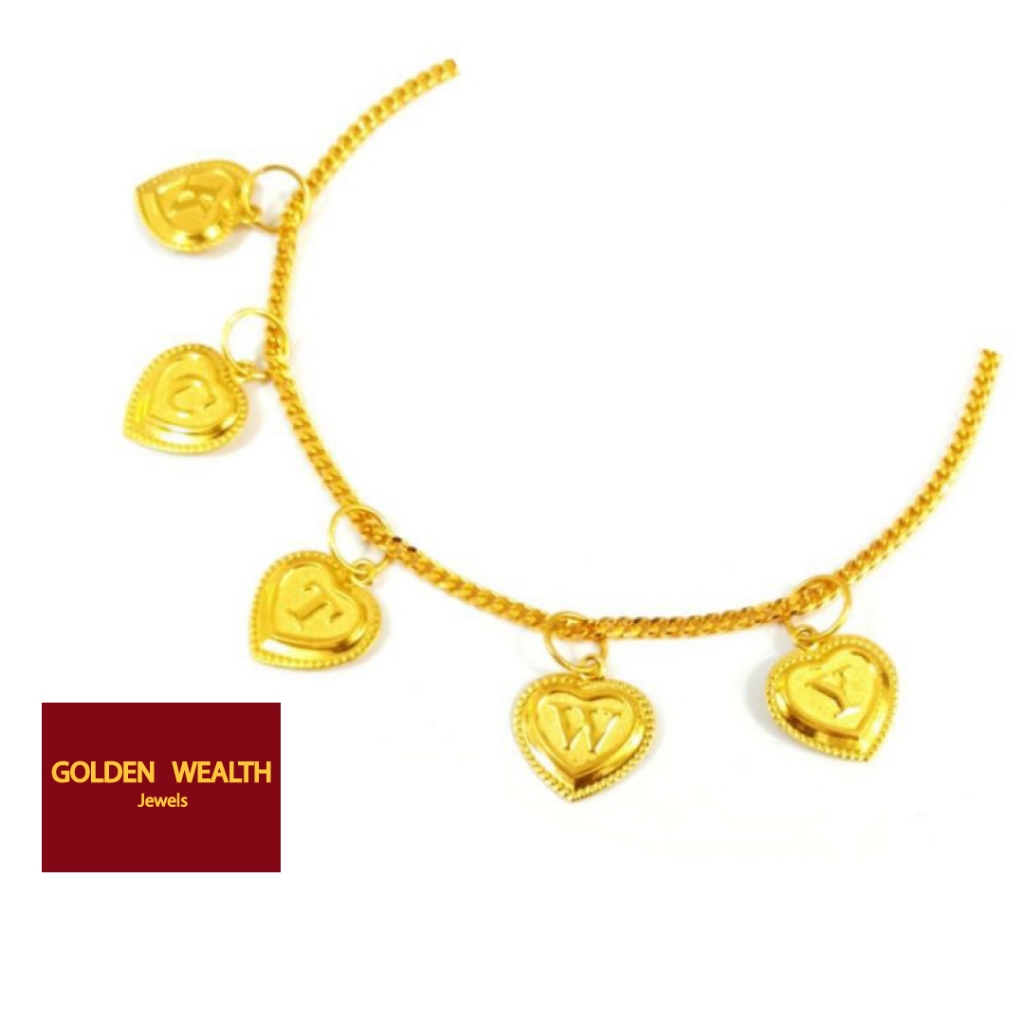 🌻916 Gold Love Shape Alphabet Budget Pendant Loket Huruf Emas 916