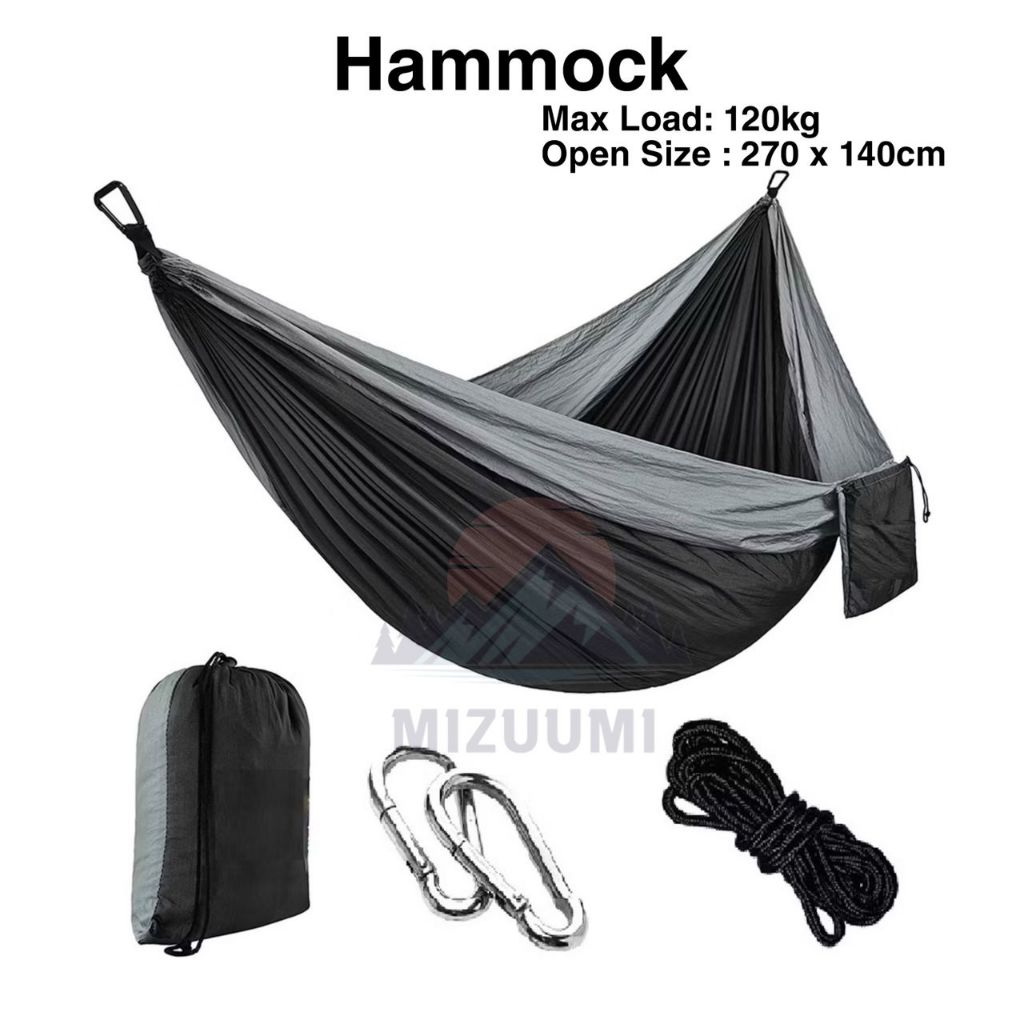 Parachute cloth Hammock Buian Outdoor Large Wide Dual Tone Camping Garden Leisure Portable Travel Hammock