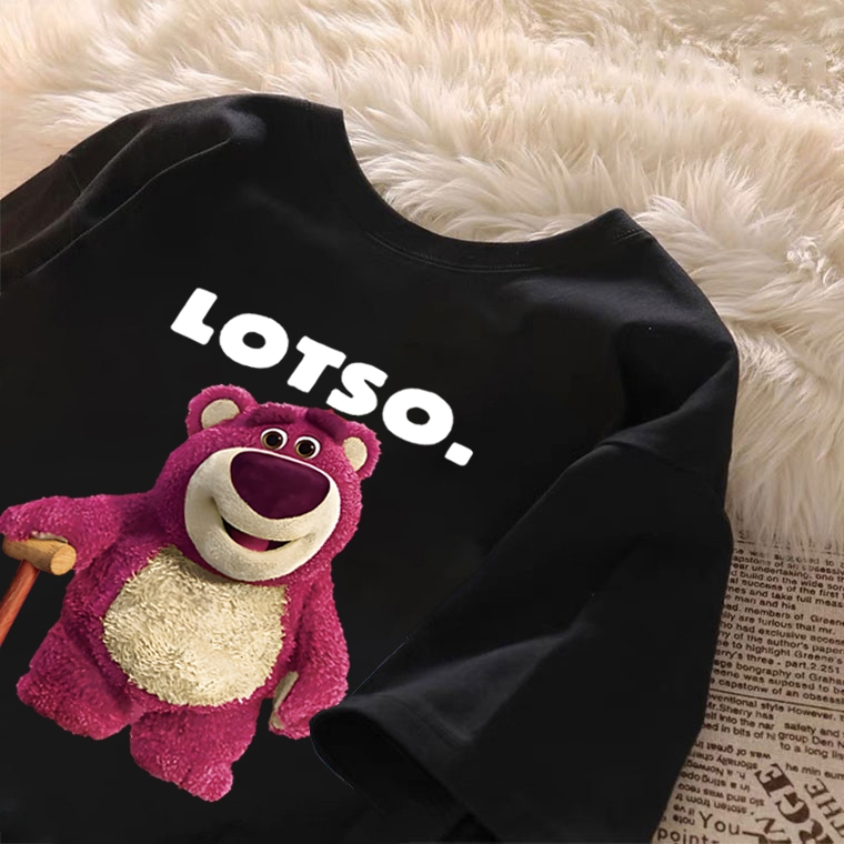 kumikumi Lotso print oversized T-shirt for women Korean aesthetic Casual and loose t shirt