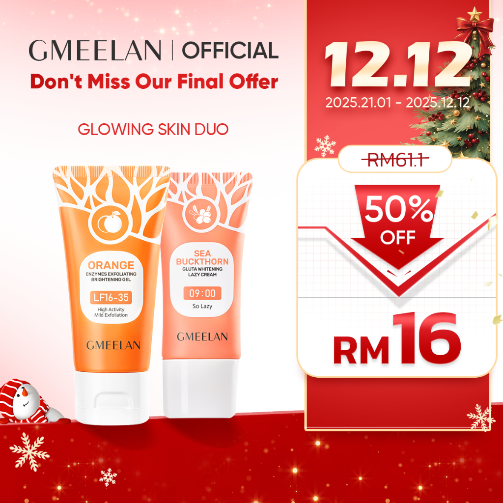GMEELAN Skincare Set Orange Face Scrub Exfoliating Brightening Gel Peeling Gluta Whitening Lazy Cream Moisturiser Repair