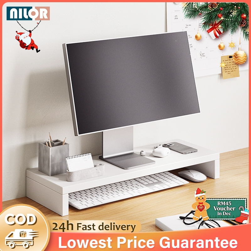 NR Monitor Stand Computer Monitor Screen Increased Shelf Base Desktop Keyboard Rack Storage Rak Komputer Rak Buku 增高架
