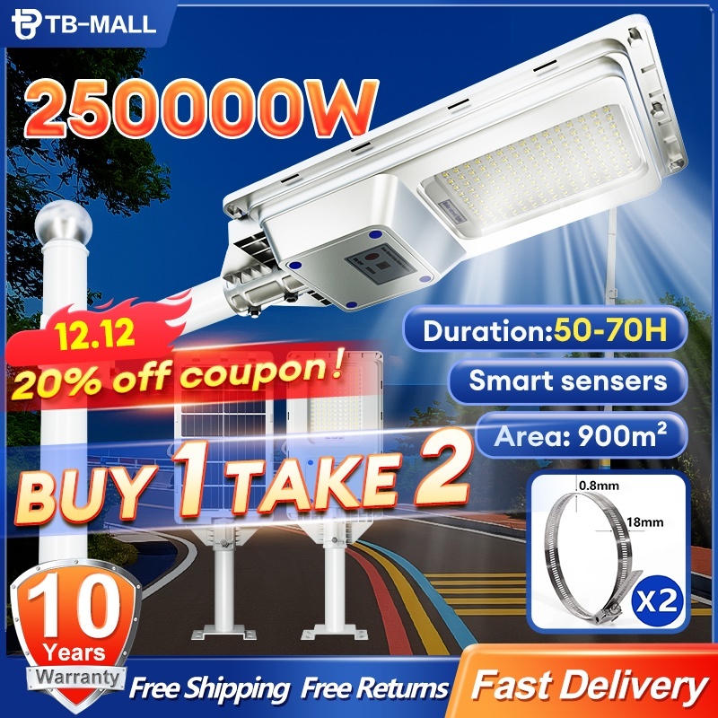 In stock Lampu Solar Outdoor Lighting 250000W Solar Light Outdoor IP67 Waterproof LED solar wall light lamp