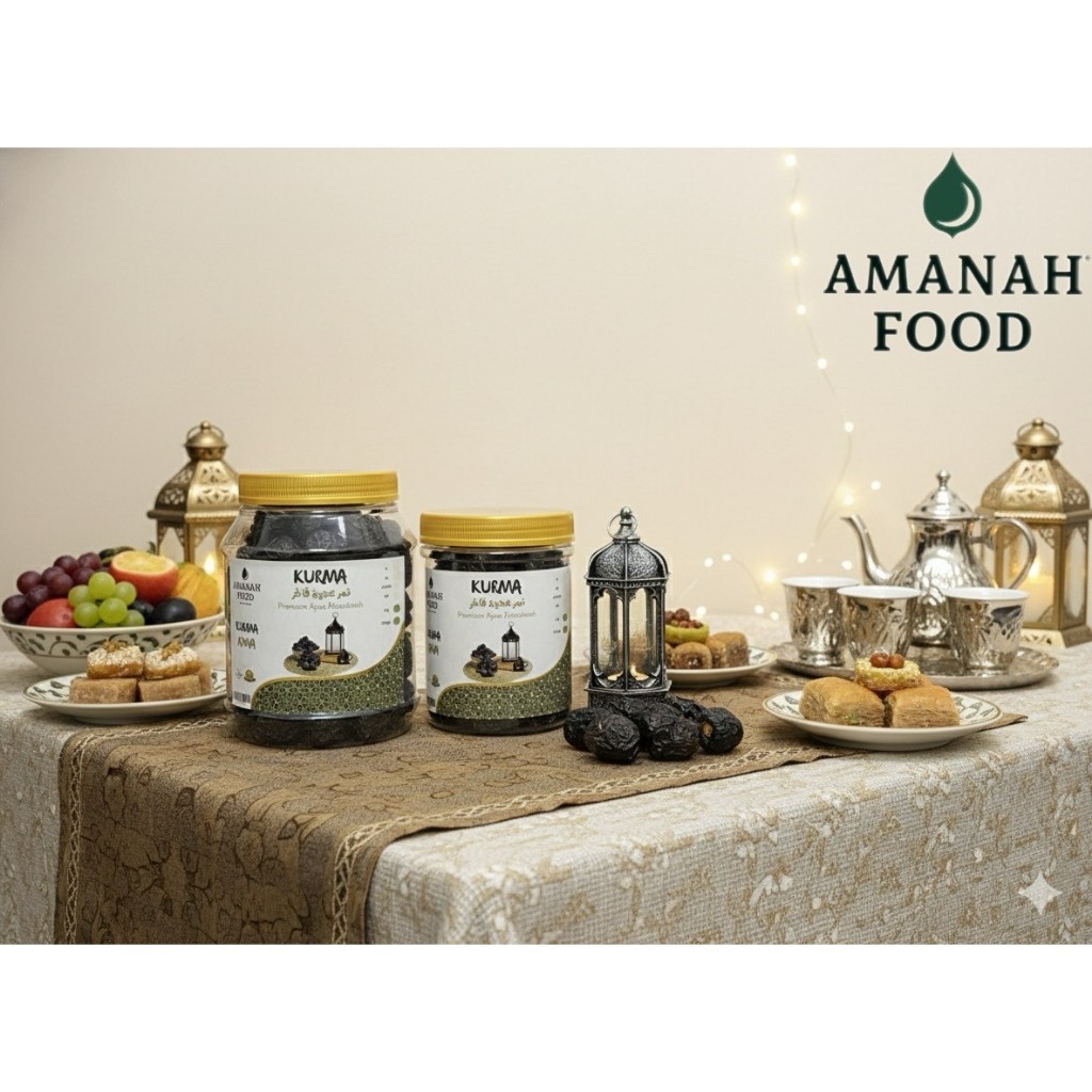 Amanah Food Kurma Ajwa Madinah AA – Premium Fresh Dates (1kg / 500g)