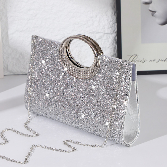 Women's Fashion Sparkling Crystal Rhinestone Evening Clutch Bag, Glittering Luxury Diamond Studded Formal Dress Handbag