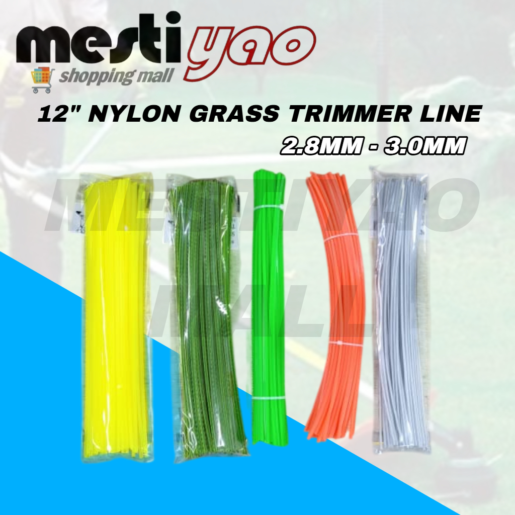 12" 2.8mm 3.0mm Tali Mesin Rumput Siap Potong/Nylon Grass Trimmer Line/Tangsi Mesin Rumput