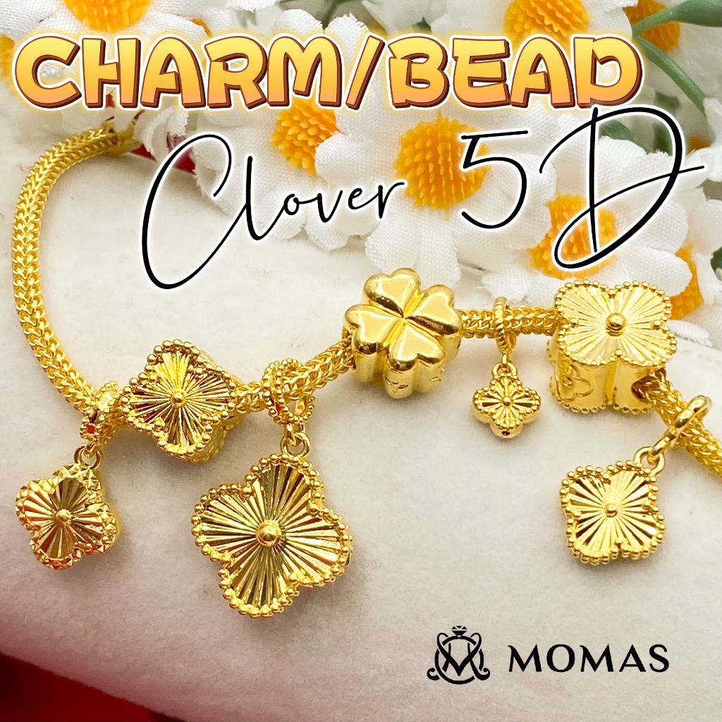 Loket Clover MIni Pendant Clover 5D 916 Momas Emas 916 Bajet Loket Bajet Clover Bajet 5D