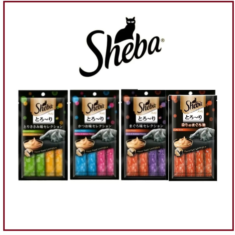 SHEBA Melty Chicken & Fish / Katsuo & Salmon / Tuna & Seafood / Tuna Cat wet Cat treat cat snacks (12g x 4)