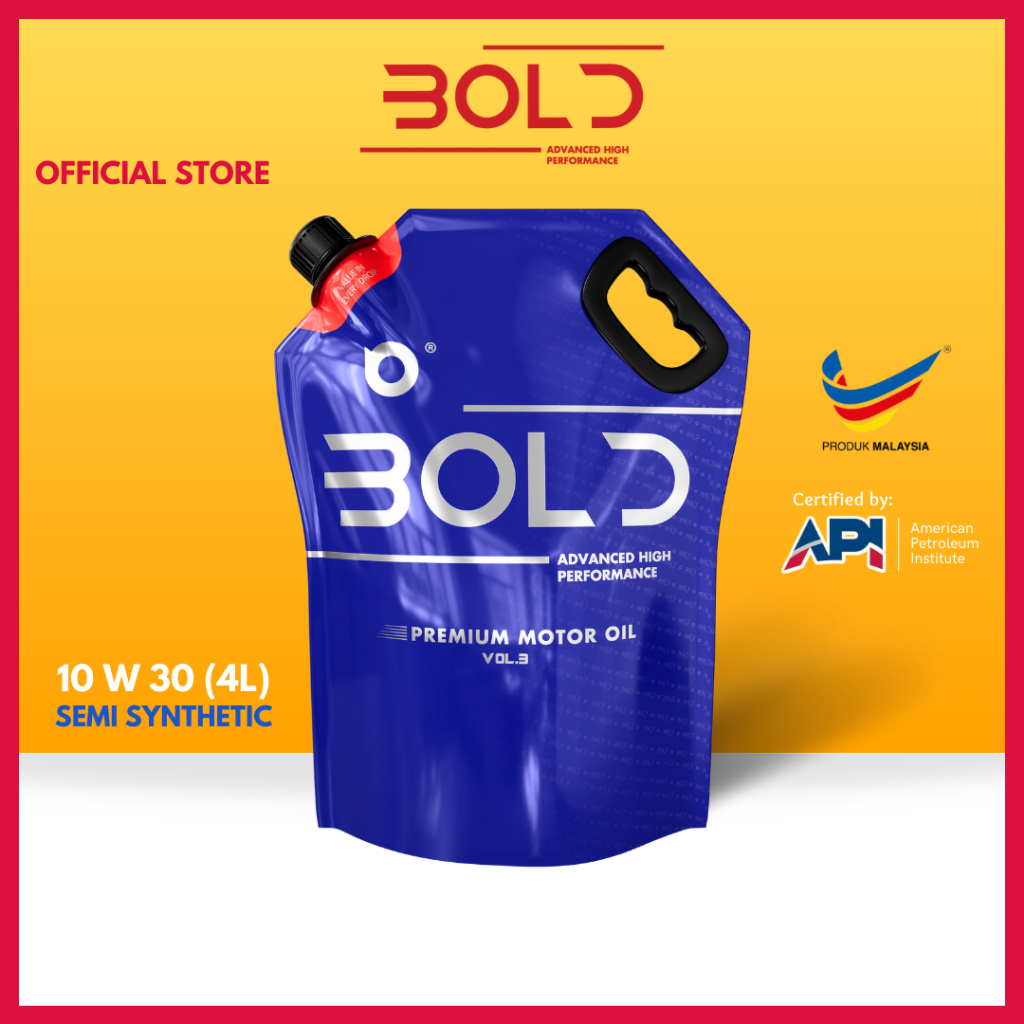 BOLD SIRIM 10w30 3L/4L Semi Synthetic SP Engine Oil Car 10w-30 Minyak Hitam Enjin Kereta Perodua Proton Nissan Honda