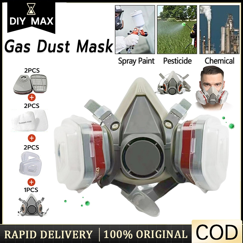DIY MAX 7 in 1 N95 Grade Anti Gas Face Mask Safety Respirator for Filter Dust Chemical Painting