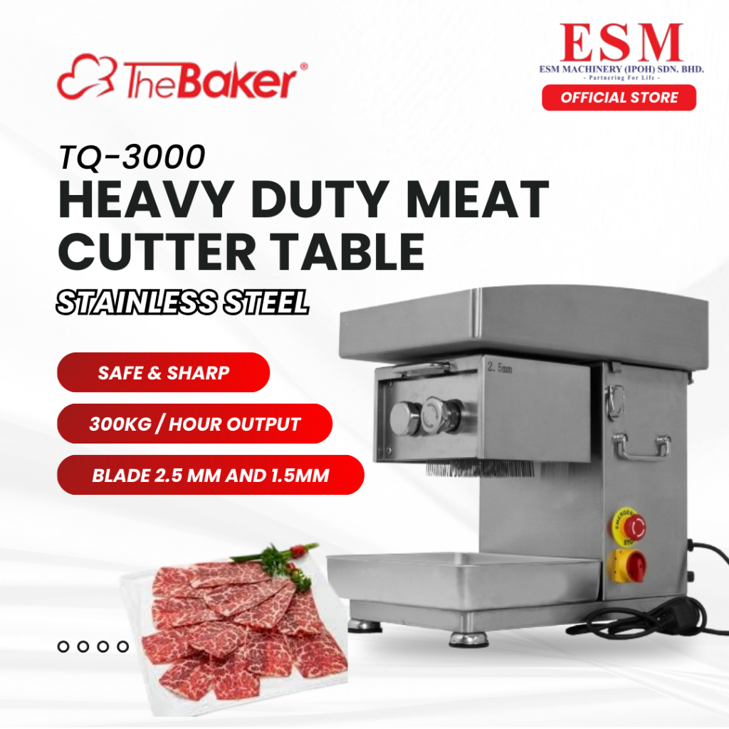 THE BAKER HEAVY DUTY MEAT CUTTER TABLE TQ-3000 MESIN PEMOTONG DAGING STAINLESS STEEL 300KG/H CEPAT DAN TAJAM
