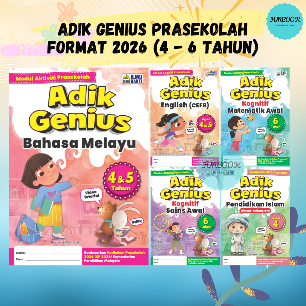 [FUNBOOK] Adik Genius Prasekolah Format Baru 2026 (4-6 Tahun) Ilmu Bakti / Buku Prasekolah Latihan Tadika