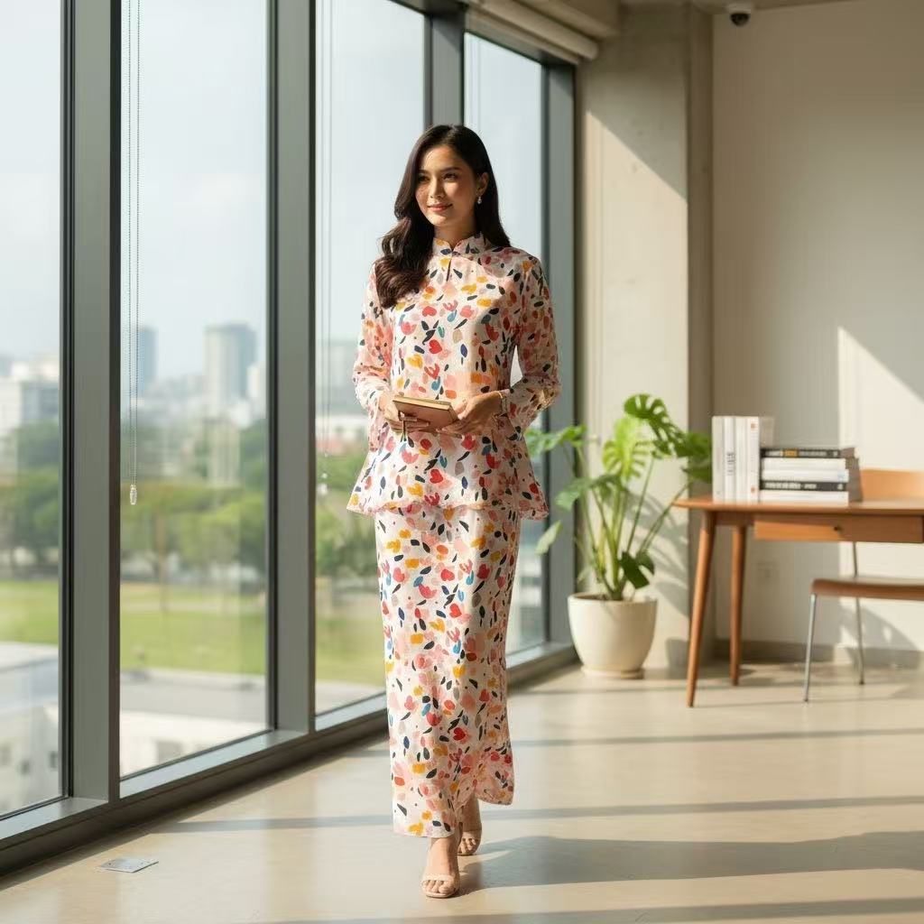 YAN@YAN Floral Grace- Baju Kurung with Scallop Hem -8316