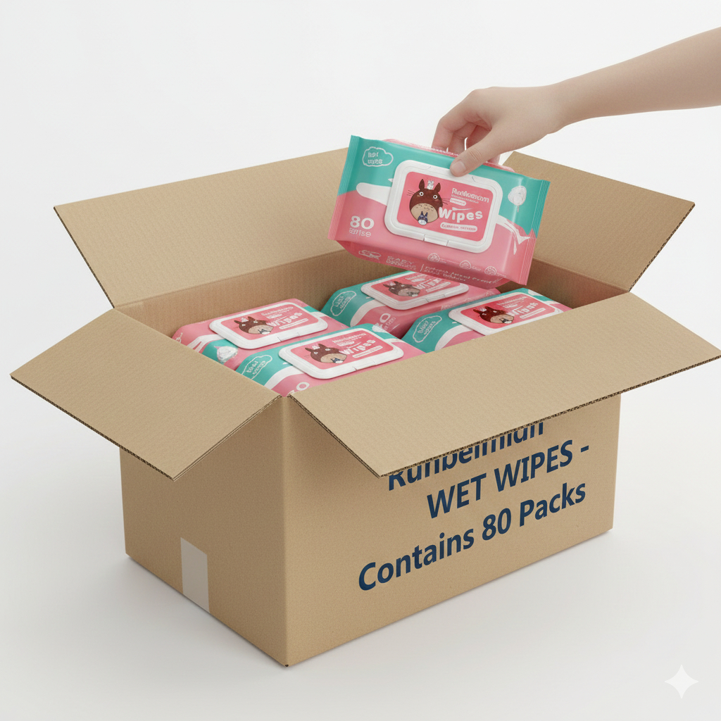Combo Deals❤️30/80 Packs Runbeimian Wet Tissue Baby Tisu Basah Non Alcohol Baby Wipes Anti Bacterial Cleaning Tissue
