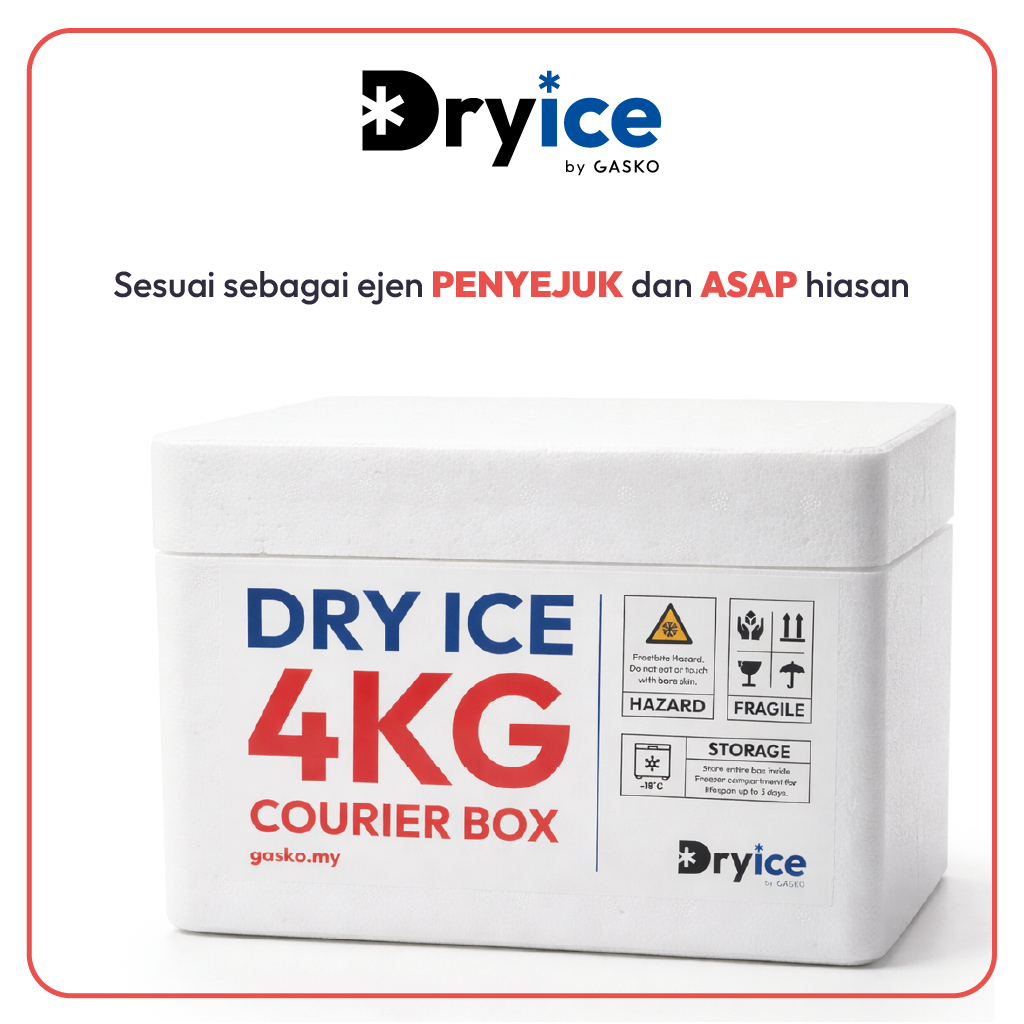 Gasko Dry Ice (4KG) Courier Pack Smoke Frozen Cold Ais Kering Beku