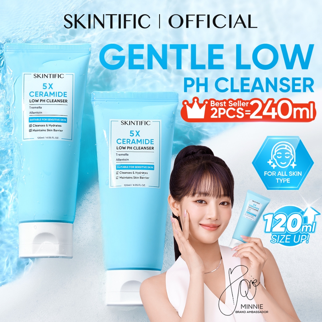 SKINTIFIC 5X Ceramide Low pH Cleanser Face Wash Pencuci Muka Oil Control Sensitive Skin oil cleanser Repair Barrier 洗臉霜