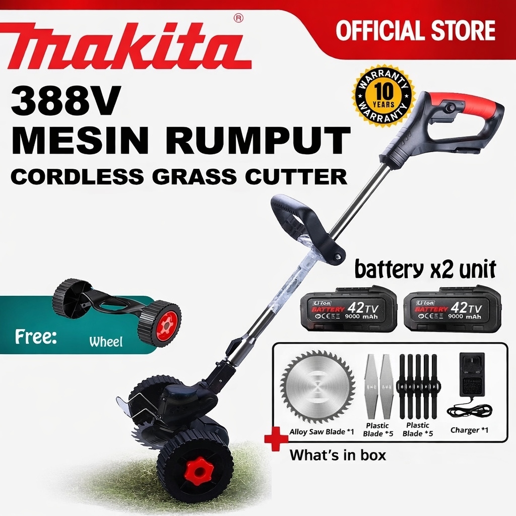Mesin Rumput Bateri MAKITA Cordless Grass Cutter Grass Trimmer Lawn Mower Mesin Potong Rumput 割草机