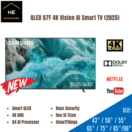 *𝐍𝐄𝐖* SAMSUNG TV 43 / 50 / 55 / 65 / 75 / 85 /98 Inch QLED Q7F 4K AI Smart TV Televisyen