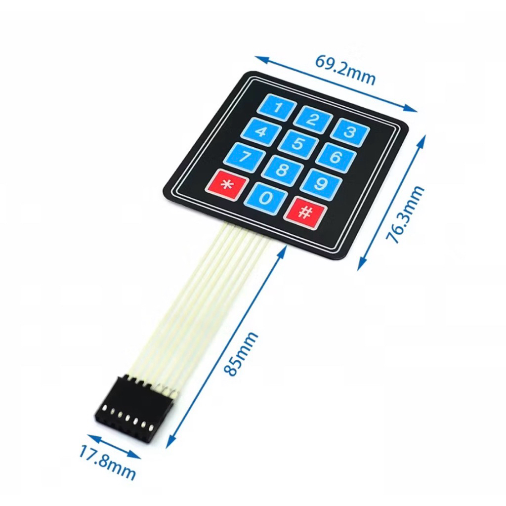12/16 Number Button Matrix Keypad Key Membrane Switch Button Arduino Raspberry Pi Numpad Keyboard Module Techmakers