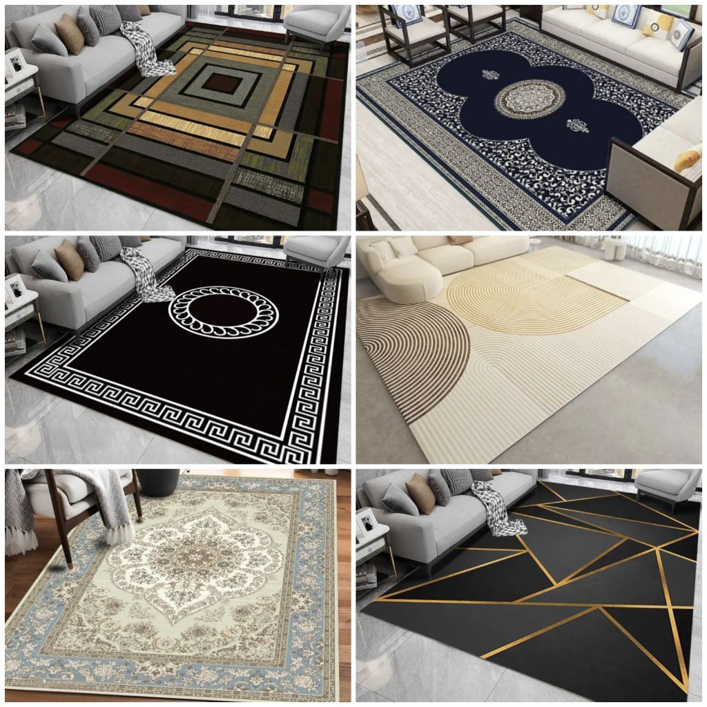 RAYA SPECAILCarpet Size M/L/XL Viral Desain Baru Ready Stock Stripe Pattern 3D Printing Antil Slip Carpet for Home
