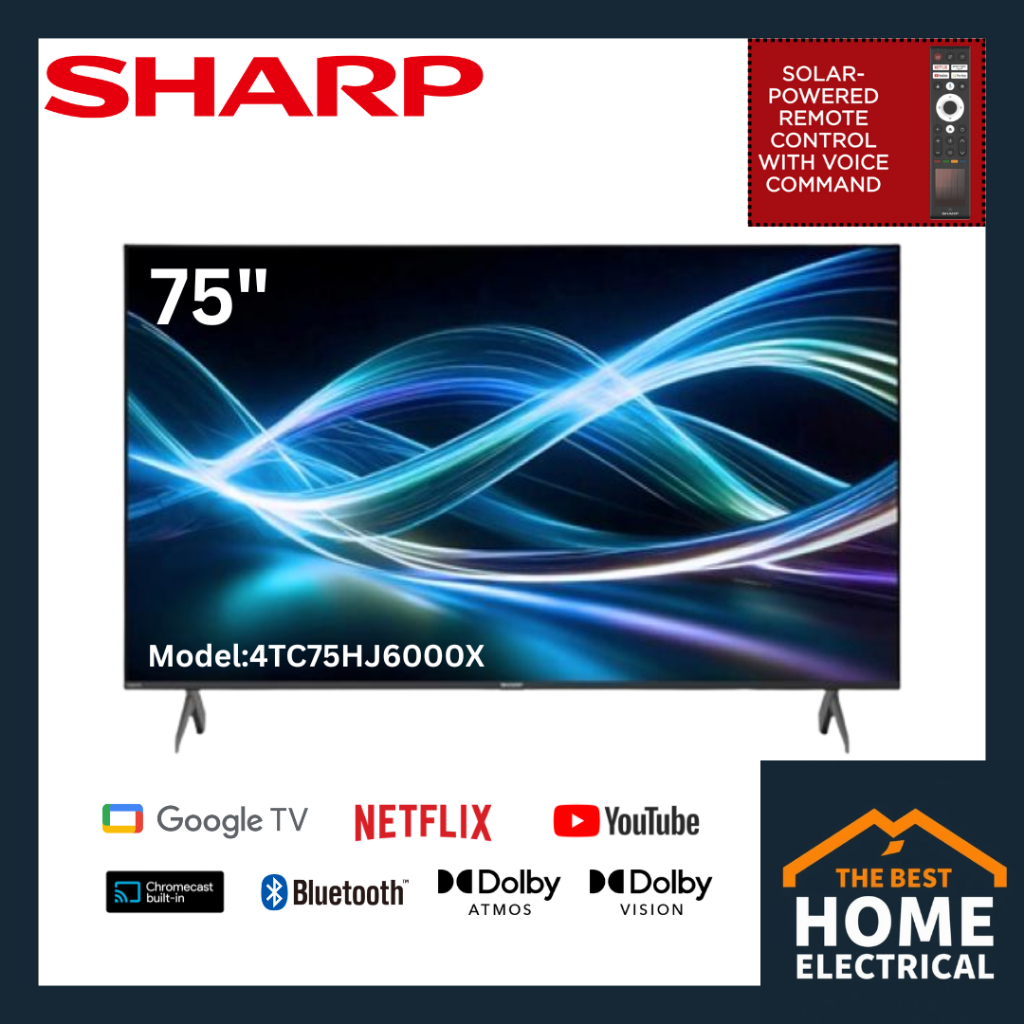 Sharp AQUOS 4K Google TV HJ6000 Series 50" | 55" | 65" | 75"