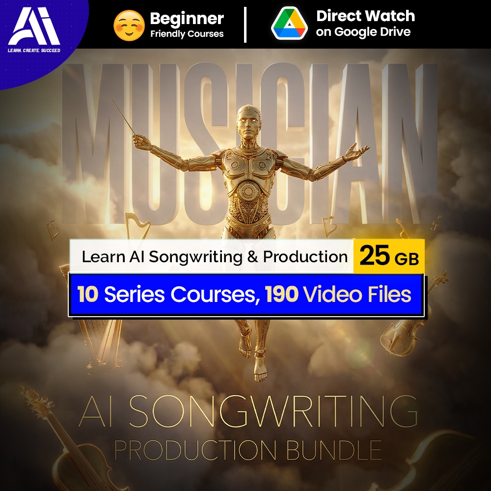 190 AI Songwriting And Song Making Video Course Bundle | 10 Set Video lesson | Suno Ai | Make Song With AI | AI Song