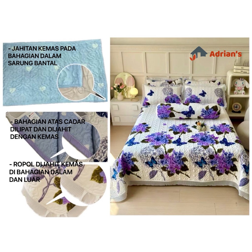 Adrian‘s Cadar Ropol Patchwork 6-in-1/3-in-1 SuperQueen /Berkualiti Tinggi / Murah/Selimut lembut