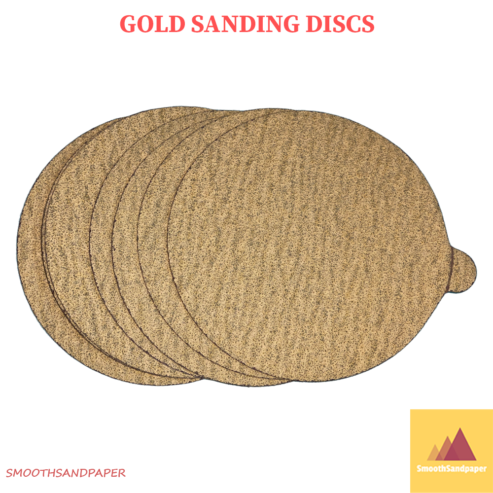 Gold Sanding Disc 5" with PSA Back | 50pcs/Box | P60-P320 Grit | Ideal for Wood