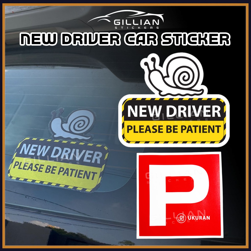 Car Sticker Driver Learning to Student Driver License Lesen P Pelajar waterproof Automotive