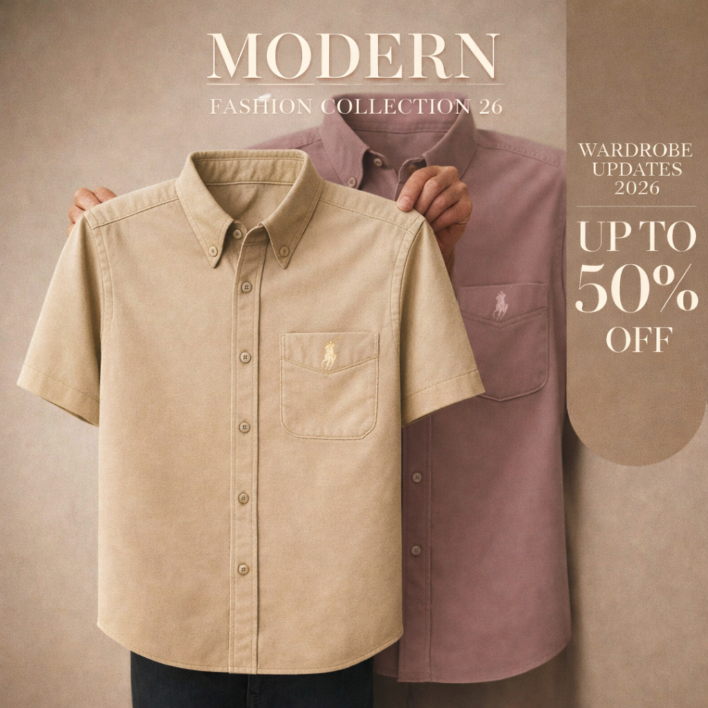 Kemeja lelaki lengan pendek premium cotton slim fit shirt smart casual baju kerja lelaki pakaian raya, blue, olive etc